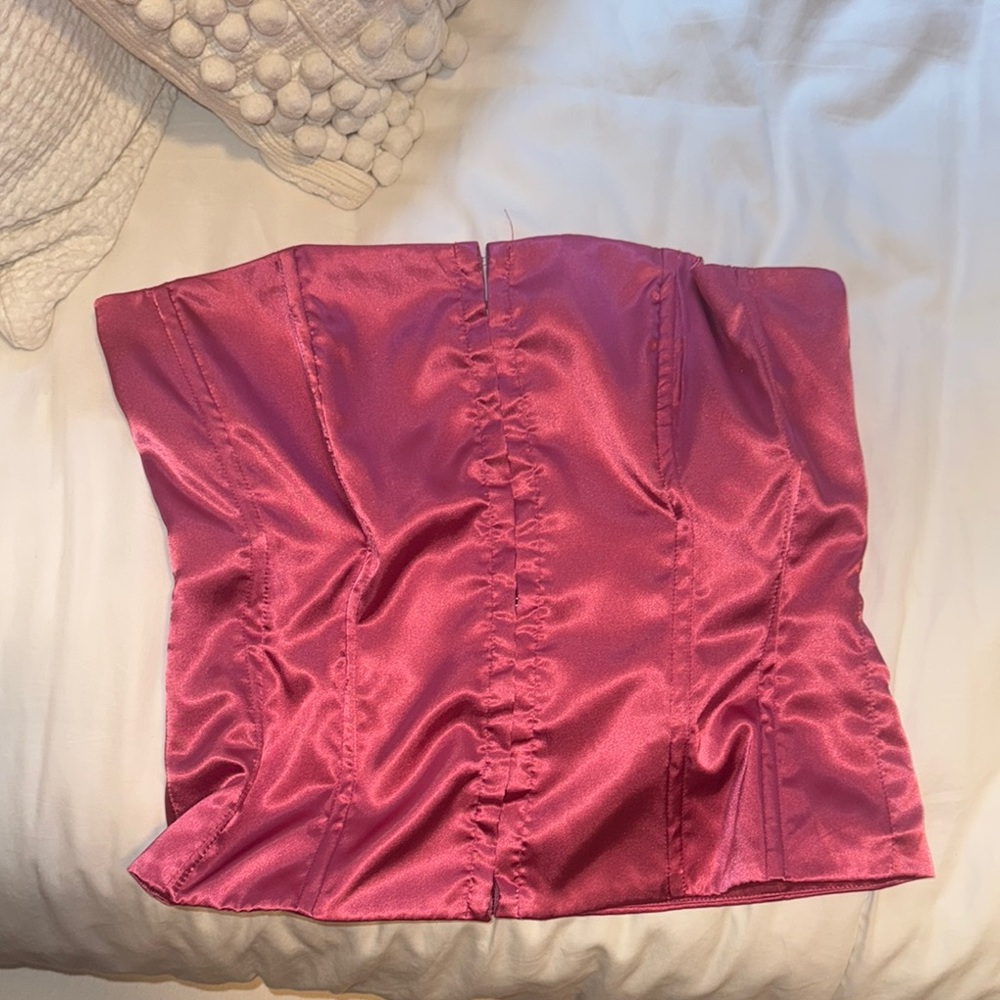 Princess Polly Pink Satin Corset Top size 10